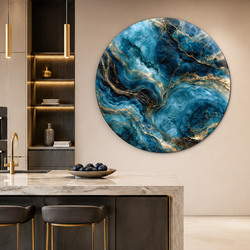 Modrý obraz s mramorovým efektom - Azurit