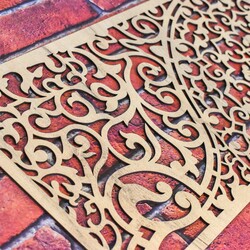 Wooden Panel - Half Mandala | Gold Craft Oak