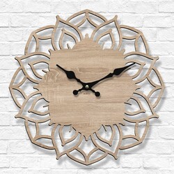 Wooden Clock Mandala - Aura | Oak Sonoma