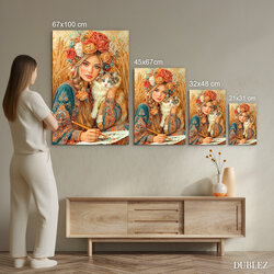 Folk image on wood - Slavic woman