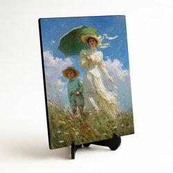 Impresionistický obraz na stenu - Dáma s dieťaťom