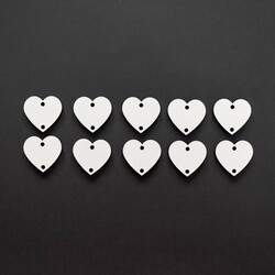 Srdiečka s oceľovým krúžkom - 10 ks | Biela