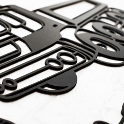 Wooden Sticker for Children&#039;s Room - Cars 5 pcs | Black