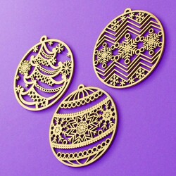 Vianočné gule - Set 3 druhy po 2 ks (6ks) | Zlatá