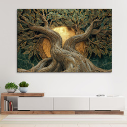 Drevený obraz - Strom slnka