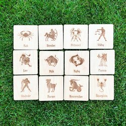 Sada 12 ks podložiek pod pohár: Znamenia zverokruhu + stojan zdarma