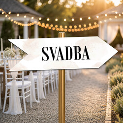 Svadobná šípka na označenie cesty - Neha | Biela