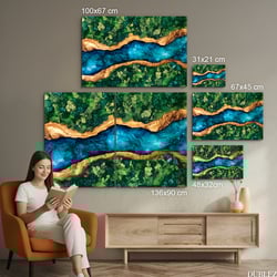 Printed Moss and Epoxy Wall Art - Nature