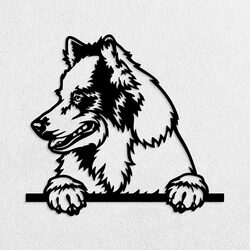 3D Wooden Wall Art - Australian Shepherd | Black