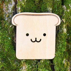 Drevená podložka pod pohár - usmiaty toast
