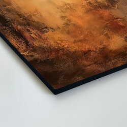 Zlatý abstraktný obraz na dreve - Oxidus