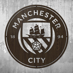 Siglă din lemn a clubului - Manchester City | Wenge