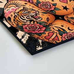 Old school obraz na dreve - Tattoo Woman
