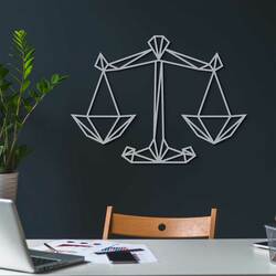 Geometrický obraz na stenu - Znamenie Váhy | Strieborná