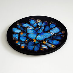 Okrúhly obraz z dreva - Motýlí sen