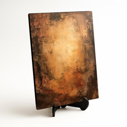 Zlatý abstraktný obraz na dreve - Oxidus