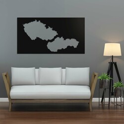 Wooden Map of Czechoslovakia - Wall Art | Black