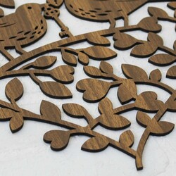 Wooden Wall Sticker - 2 Birds | Walnut