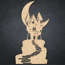 Wooden Halloween Decoration - Haunted House | Maple