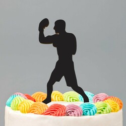 Drevená postavička do torty - Boxer | Čierna