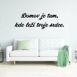 Drevená nálepka na stenu - citát o rodine | Čierna