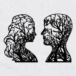 Wooden Wall Sticker - View of Love | Black