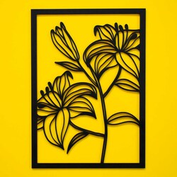 Multi-part Wooden Wall Art of Flowers - Scent of Summer | Black