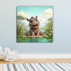 Detský obraz na stenu - Hrošík