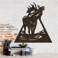 Wooden Wall Art of a Wild Animal - Moose | Wenge