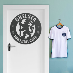 Wooden Wall Art - Chelsea FC | Anthracite Gray