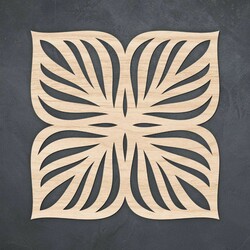 Drevená podložka pod pohár - Štvorlístok