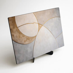 Abstraktní obraz do obývacího pokoje - Zlaté kruhy