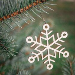 Ozdoba na stromček - snehová vločka  | Topoľová preglejka