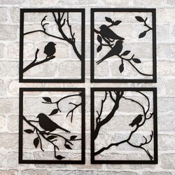 4-piece Sticker - Relax in Nature | Black