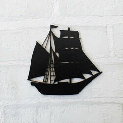 Wooden Wall Sticker - Ship | Black