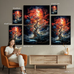 Drevený obraz - Strom živlov | 90x136 cm