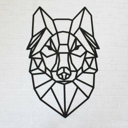 Industrial Wall Art - Polygonal Wolf | Black
