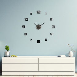 Nalepovací hodiny ze dřeva - Victoria | Černá