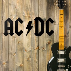 Drevené logo - Nápis na stenu - AC/DC | Čierna