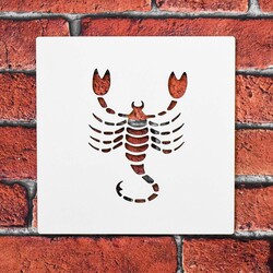 Dřevěný obraz na zeď - Znamení Štír | Bílá