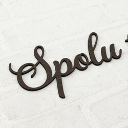 Dřevěný nápis na stěnu - Spolu tvoříme rodinu | Wenge