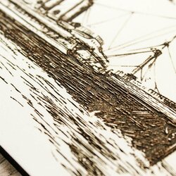 3d drevený gravírovaný obraz na stenu - Námorník  | Biela