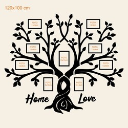 Wooden Family Tree for Multiple Photos | 120x100 cm