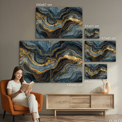 Abstraktný obraz - Zlaté žily mramoru