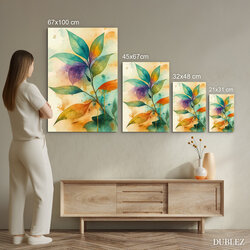 Fából készült levélkép - Akvarell botanikai