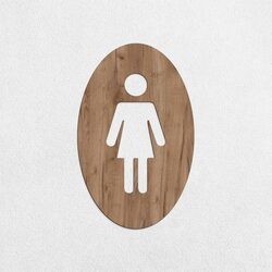 Indicator toaletă din lemn, 2 piese - Femei, Bărbați | Stejar pentru tutun