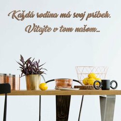 3d Nápis z dreva na stenu - Vitajte v našom príbehu | Dub tabakový