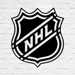 Wooden Hockey Logo on the Wall - NHL | Black
