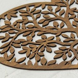 Drevený strom na stenu - Srdce | Orech