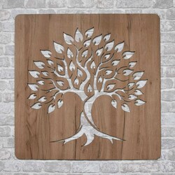 Wooden Tree of Life on the Wall - Sapphire | Tobacco Oak